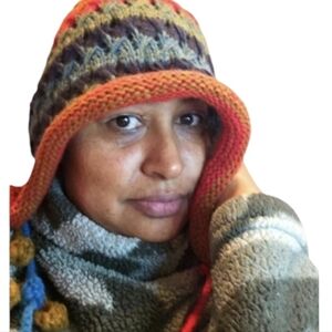 Upcycled Handmade Knit Crochet Beanie Hat Boho Winter Warm Colorful Unique